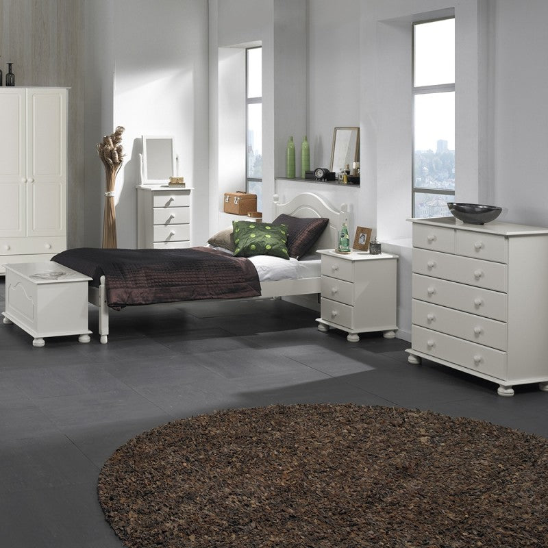 Copenhagen 5 Drawer Narrow Chest in White