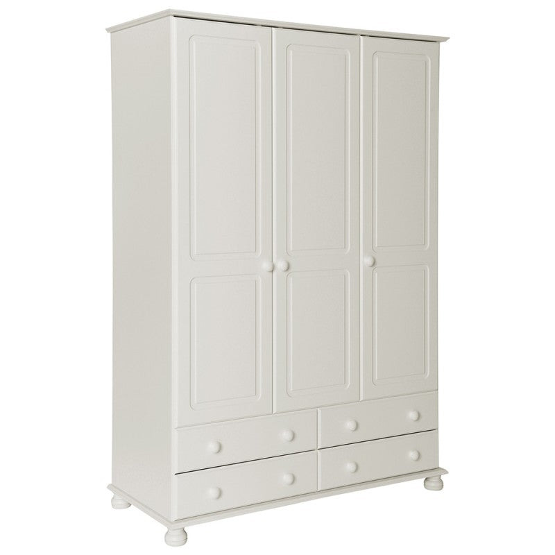 Copenhagen 3 Door 4 Drawer Wardrobe in White