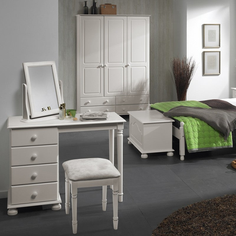 Copenhagen 3 Door 4 Drawer Wardrobe in White