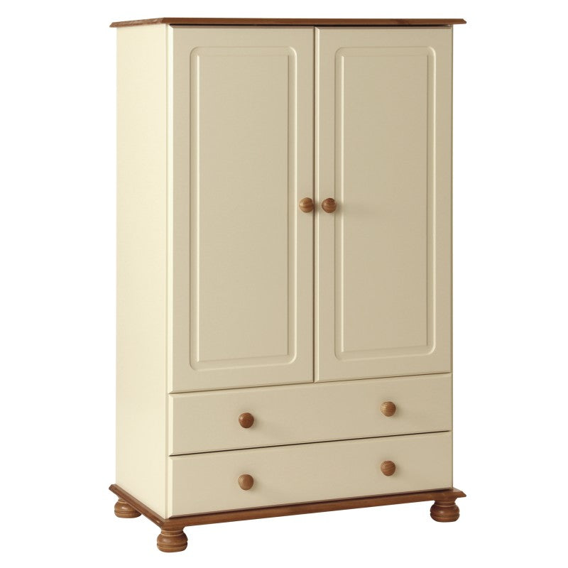 Copenhagen 2 Door 2 Drawer Combi Wardrobe in Cream/Pine