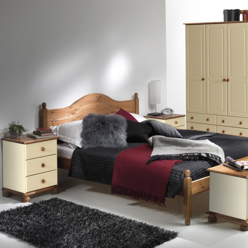 Copenhagen 2 door 2 drawer Wardrobe in Cream/Pine