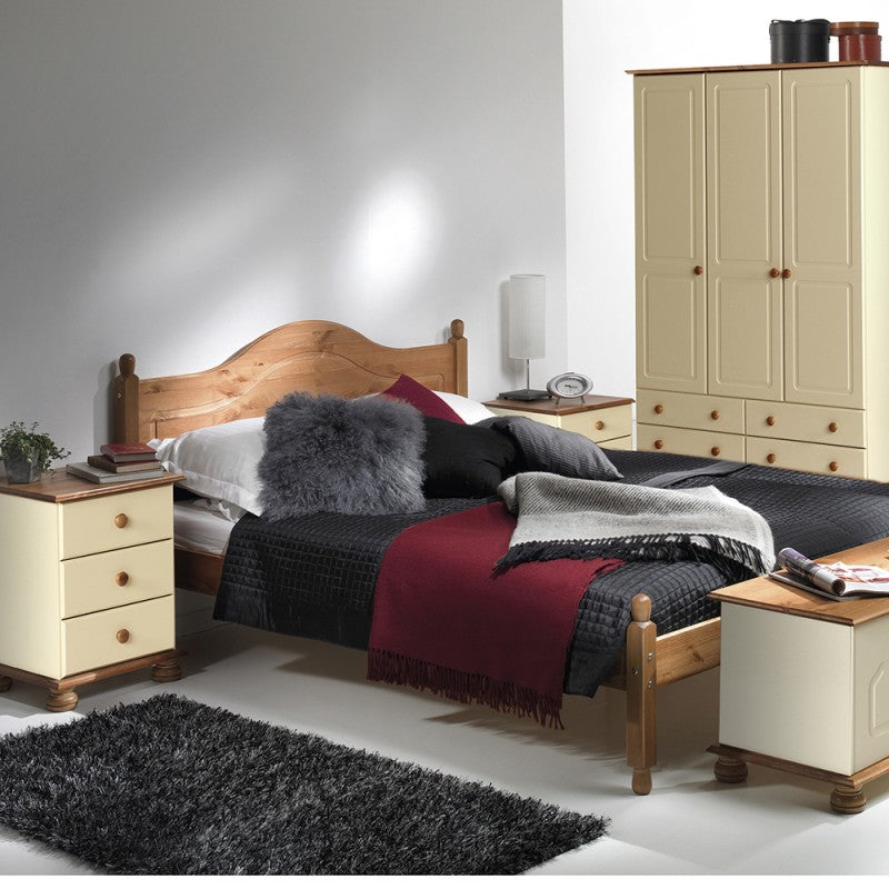 Copenhagen 3 Door 4 Drawer Wardrobe in Cream/Pine