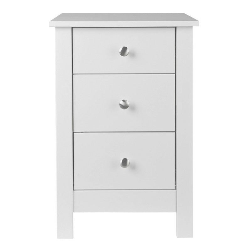 Florence 3 drawer bedside in White