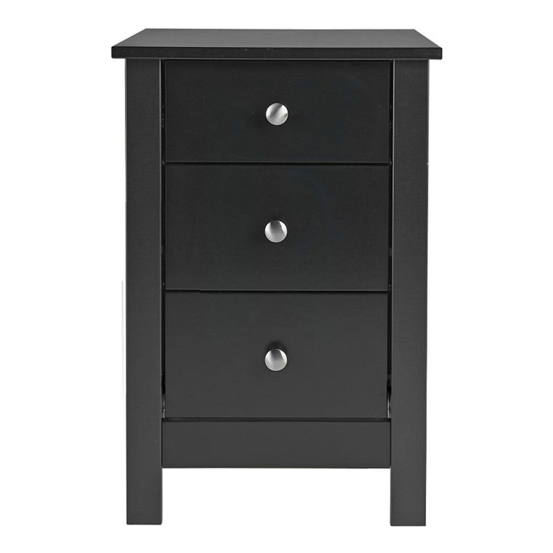 Florence 3 drawer bedside in Black