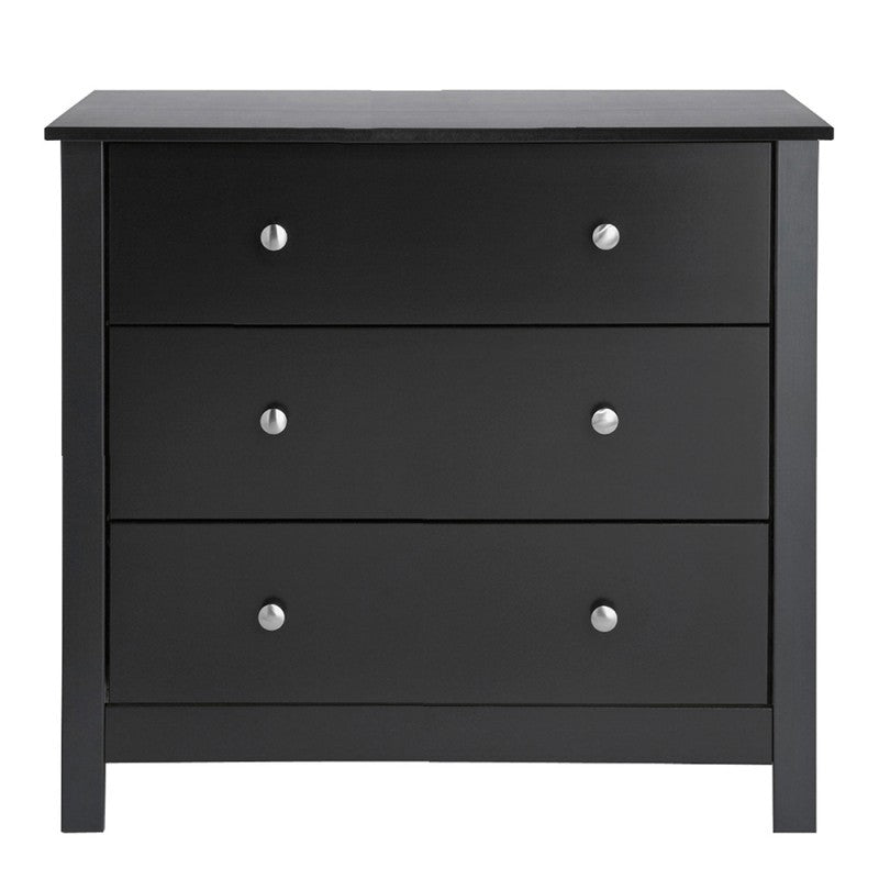 Florence chest with 3 drawers in Black