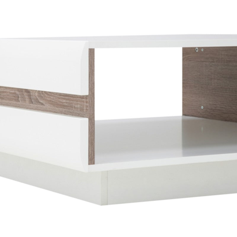 Chelsea Living Designer Coffee Table in white with an Truffle Oak Trim