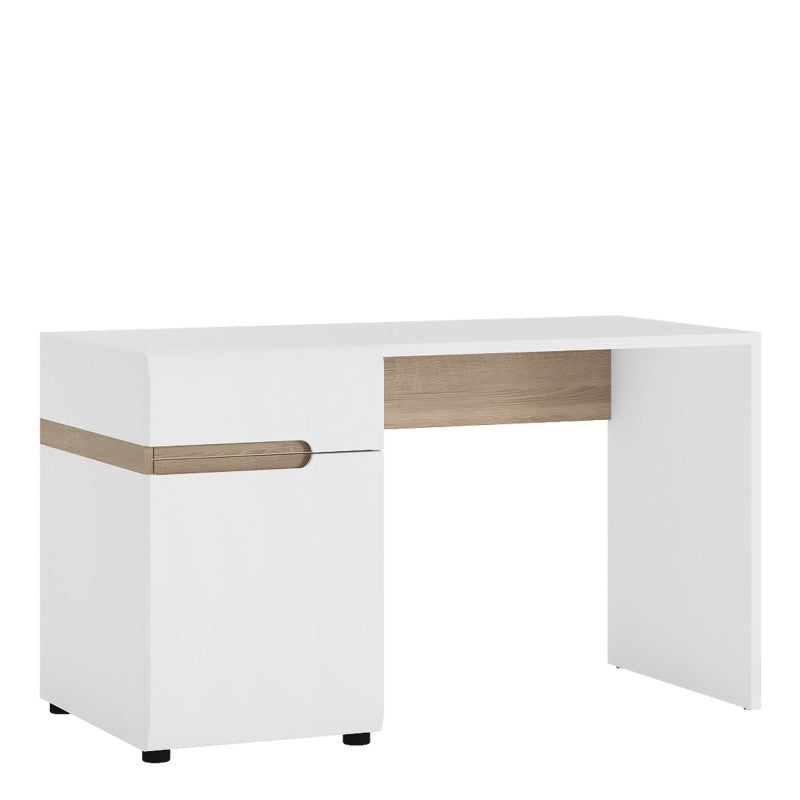 Chelsea Bedroom Desk/Dressing table in white with an Truffle Oak Trim