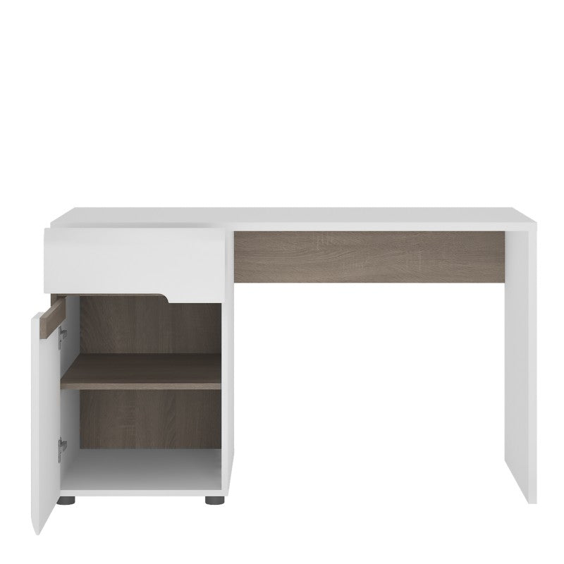 Chelsea Bedroom Desk/Dressing table in white with an Truffle Oak Trim