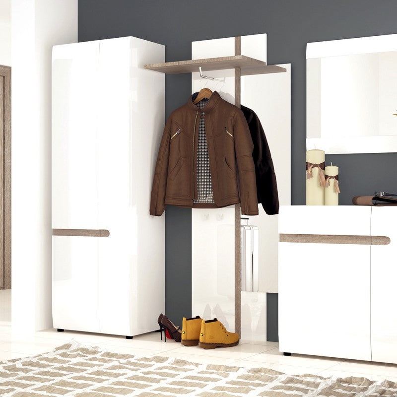 Chelsea Living 1 Drawer 2 Door Sideboard 85 cm Wide in white with an Truffle Oak Trim