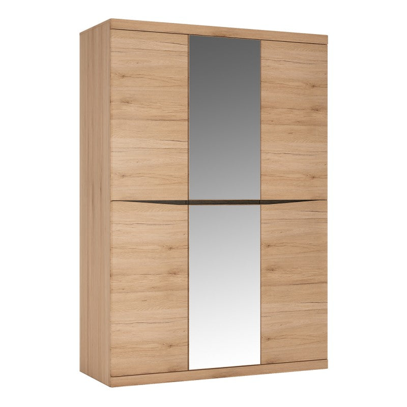 Kensington 3 Door Wardrobe with Centre Mirror doorin Oak