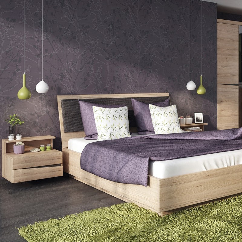 Kensington 160cm Double Bed frame with lift up frame inc slats in Oak.