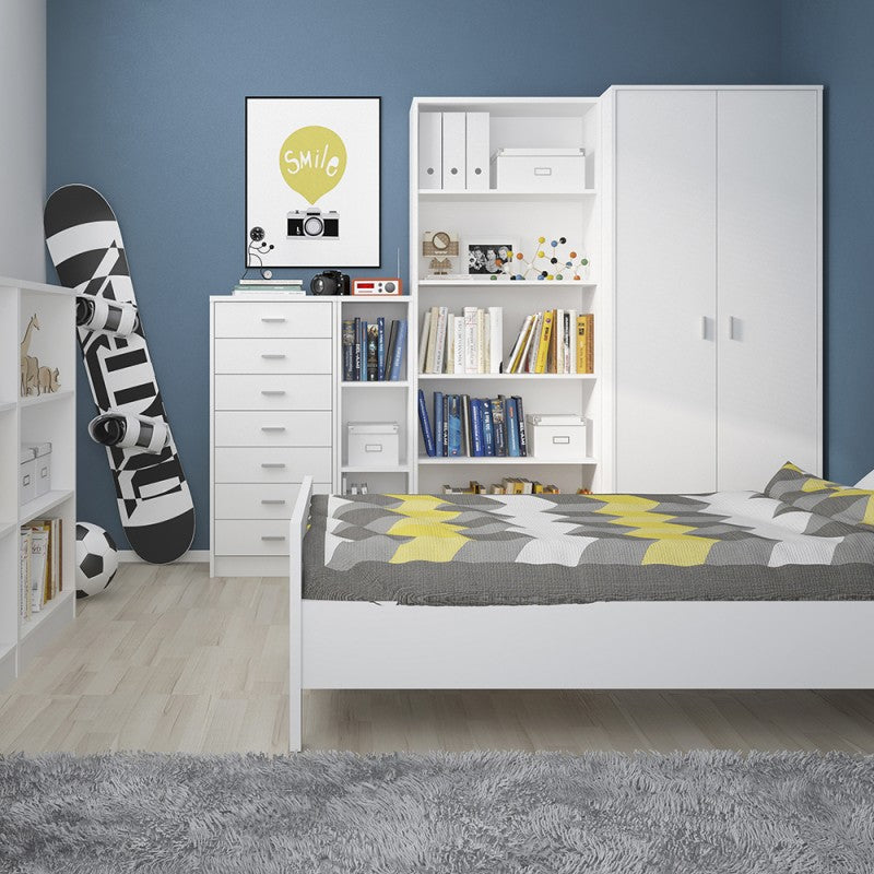 4 You Medium Wide Bookcase In Pearl White