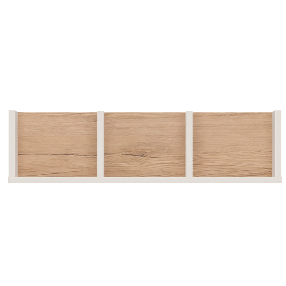 4KIDS 70 cm sectioned wall shelfin light oak and white high gloss