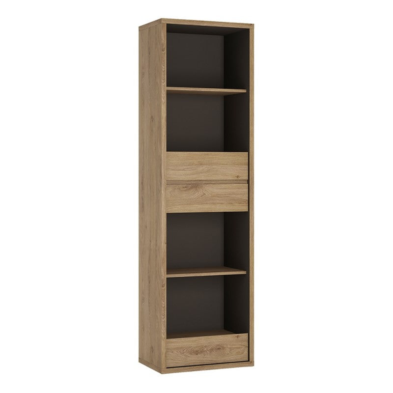 Shetland Tall Narrow 3 Drawer bookcase  in Shetland Oak