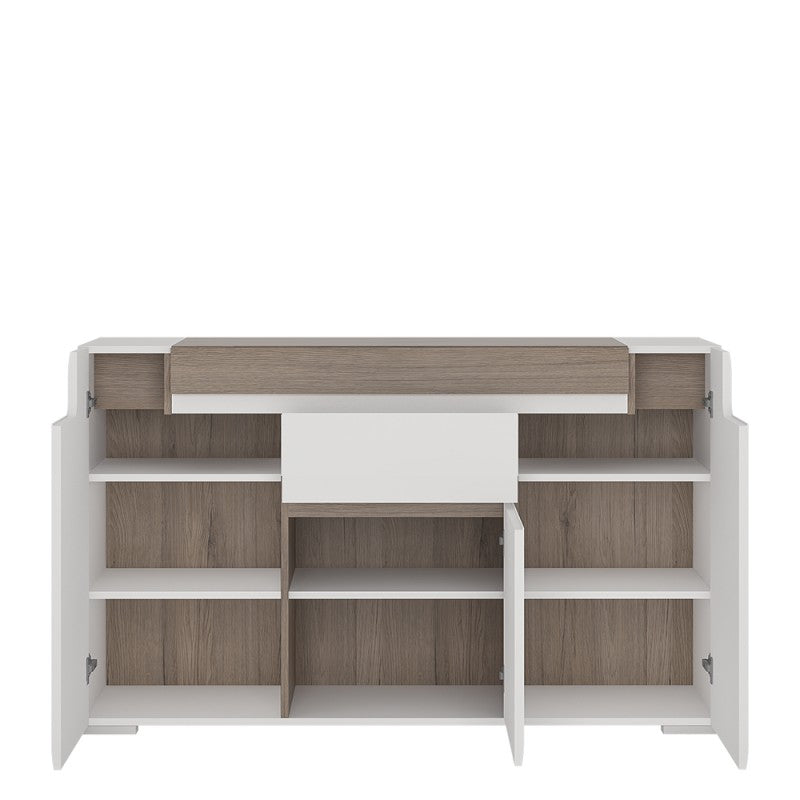 Toronto 3 Door 1 Drawer Sideboard (inc. Plexi Lighting)