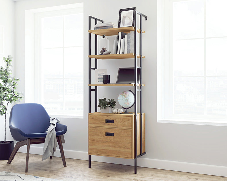 Hythe Wall Mounted 4 Shelf Bookcase With Door