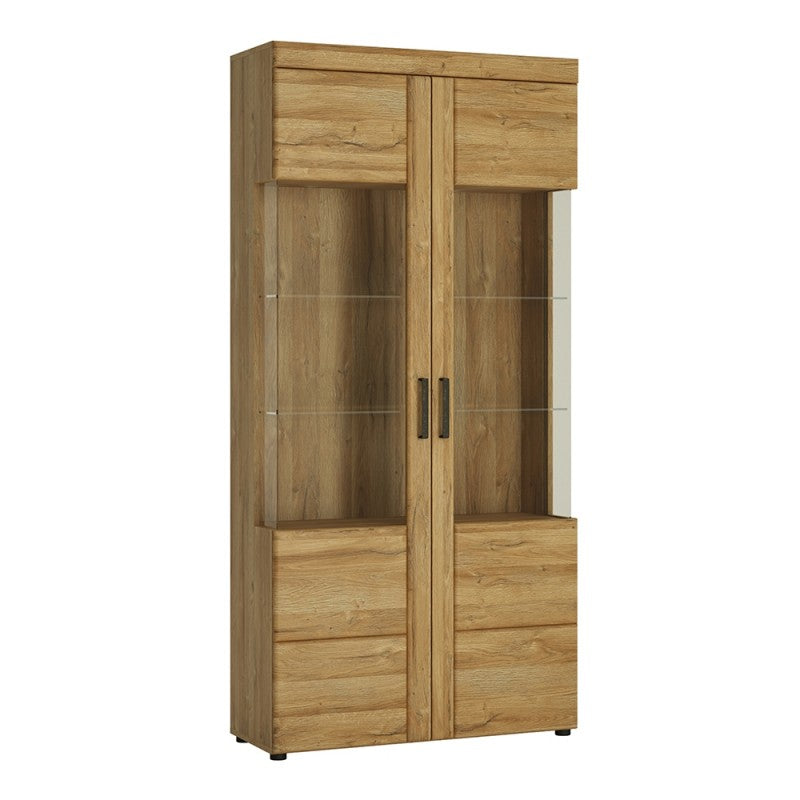 Cortina Tall wide 2 door glazed display cabinet