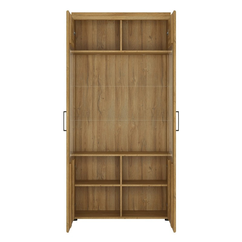 Cortina Tall wide 2 door glazed display cabinet