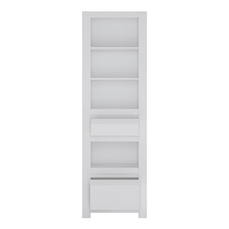 Novi 2 Drawer Bookcase in Alpine White