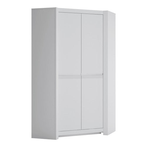 Novi 2 Door Corner Wardrobe in Alpine White