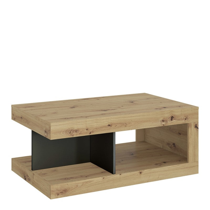 Luci Coffee table in White, Oak and Platinum
