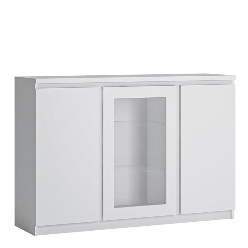 Fribo 3 door sideboard (Glazed centre) Alpine White