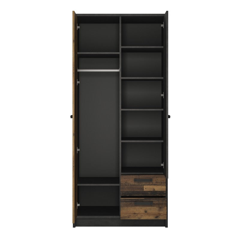 Brooklyn 2 Door Wardrobe with 2 Drawers