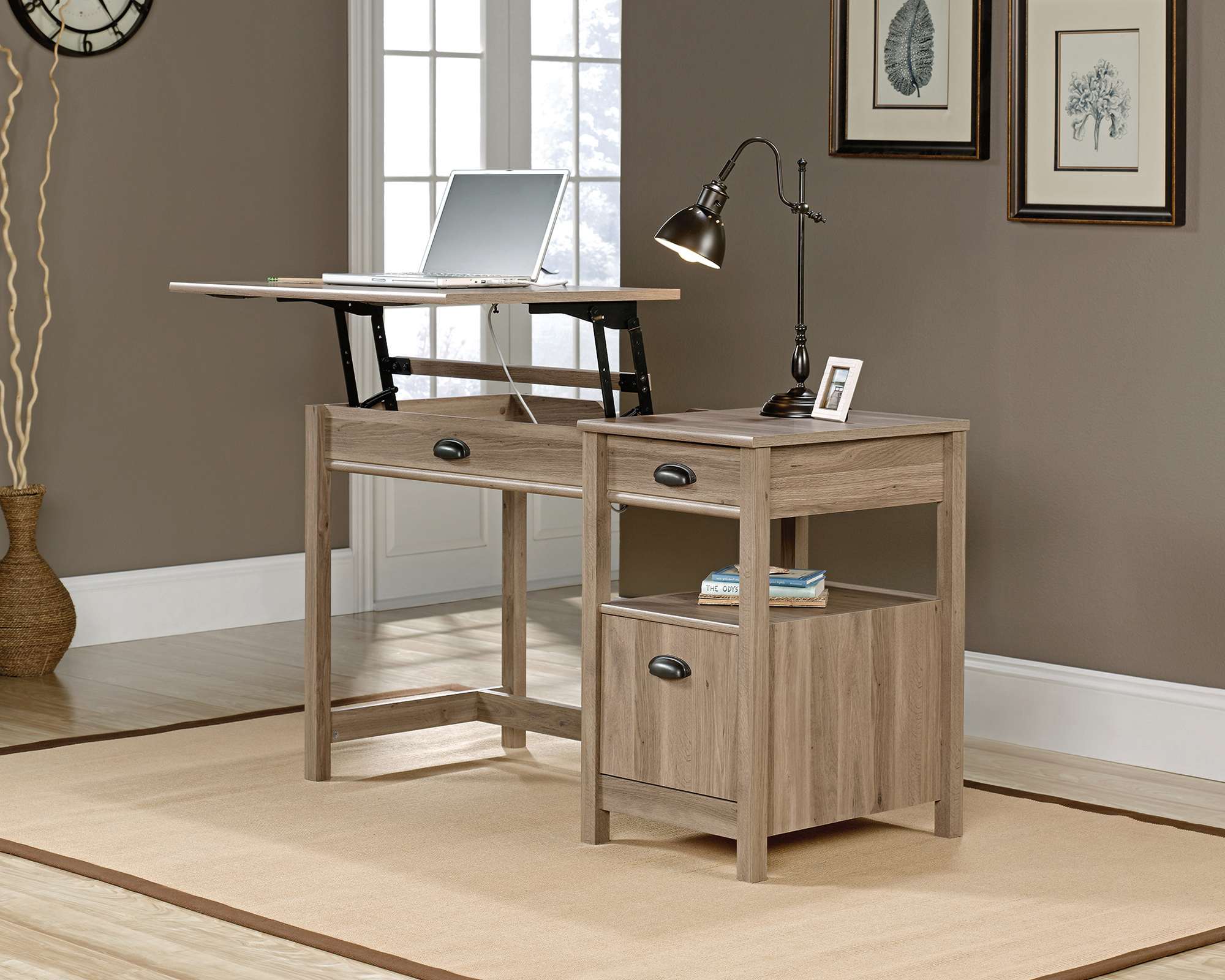 Sit Stand Desk Salt Oak