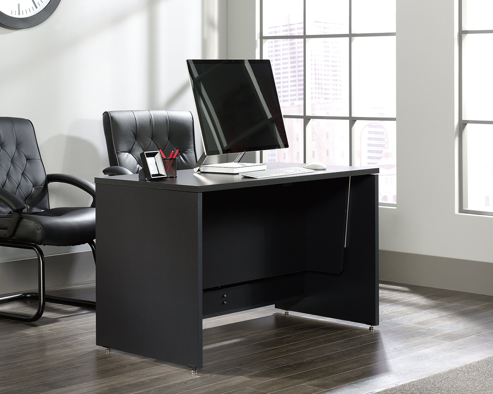 Vertex Sit/Stand Desk Bourbon Oak