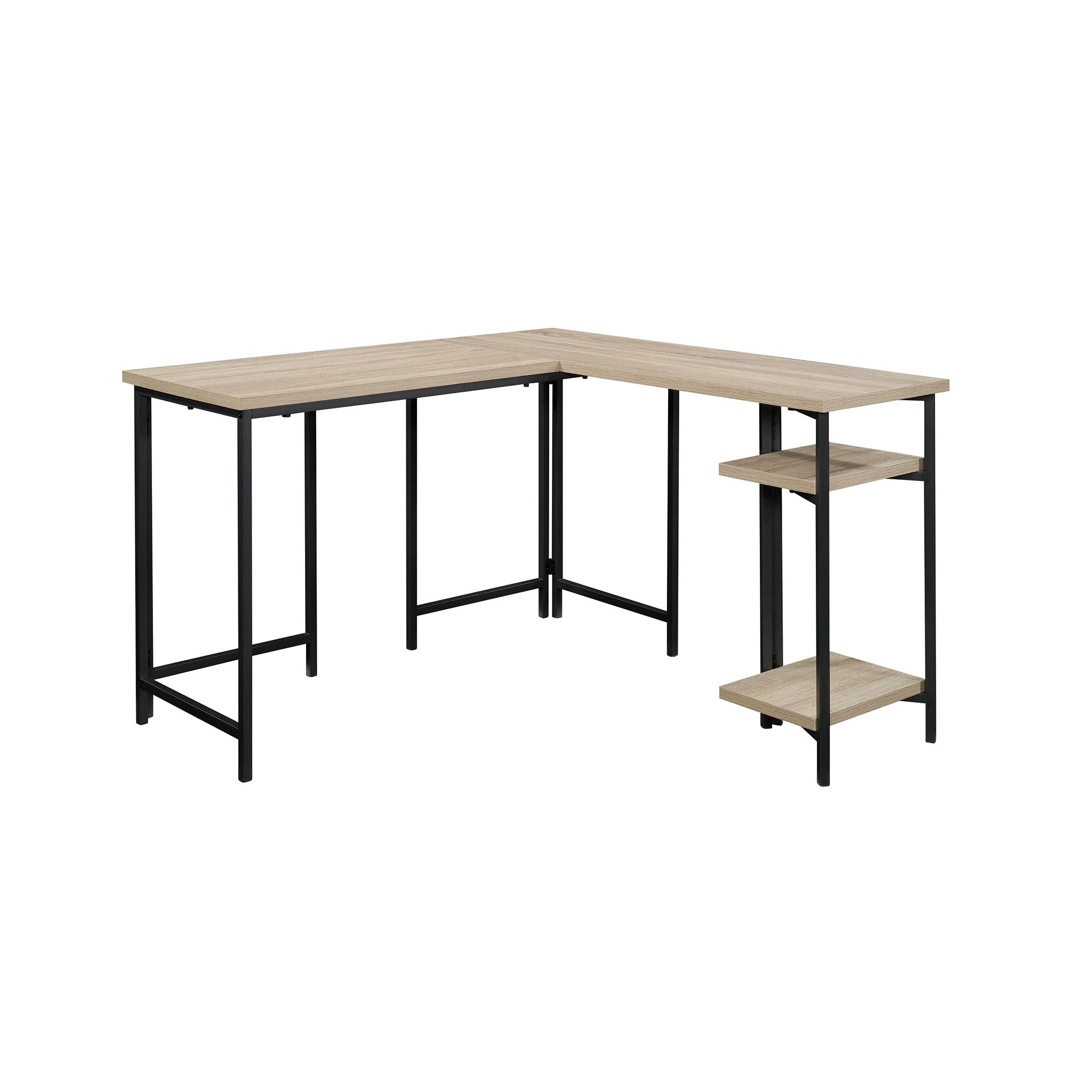 Industrial Style L-Shaped Desk Charter Oak