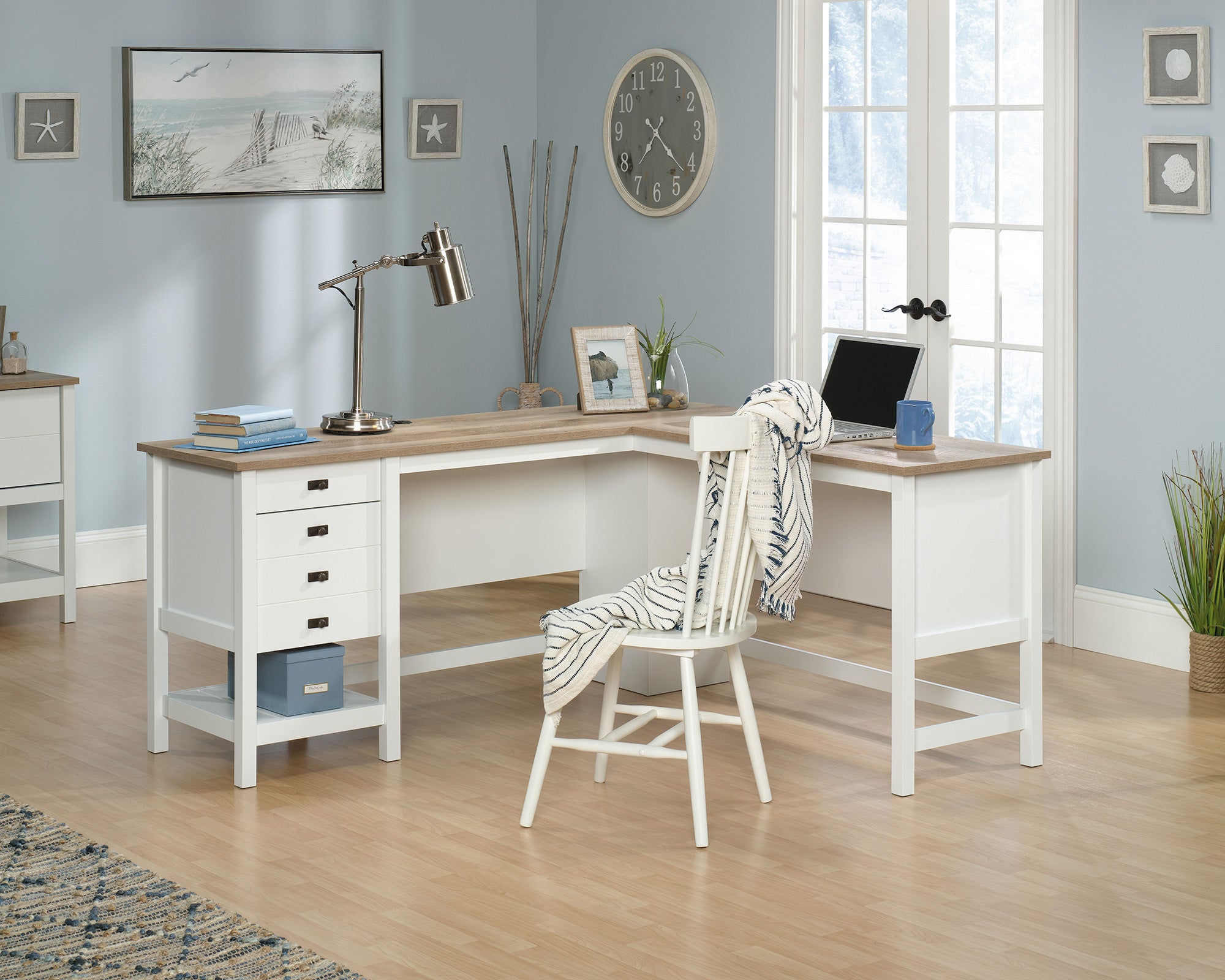 Shaker Style L-Shaped Desk Soft White