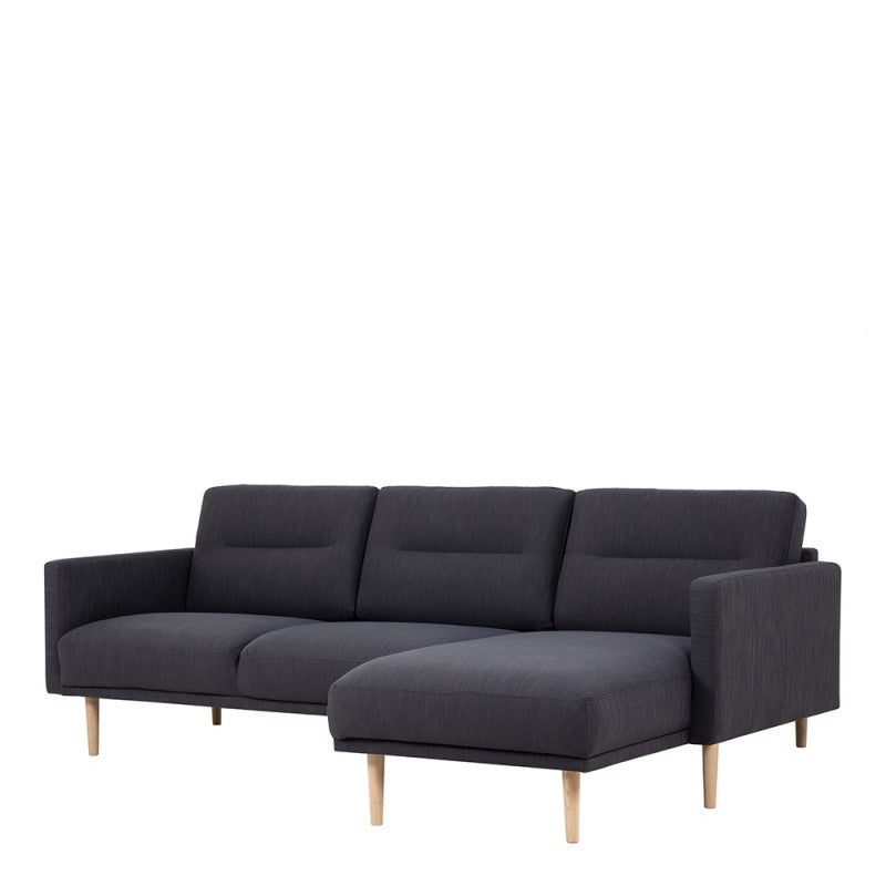 Larvik Chaiselongue Sofa - Soul Anthracite (RH), Oak Legs