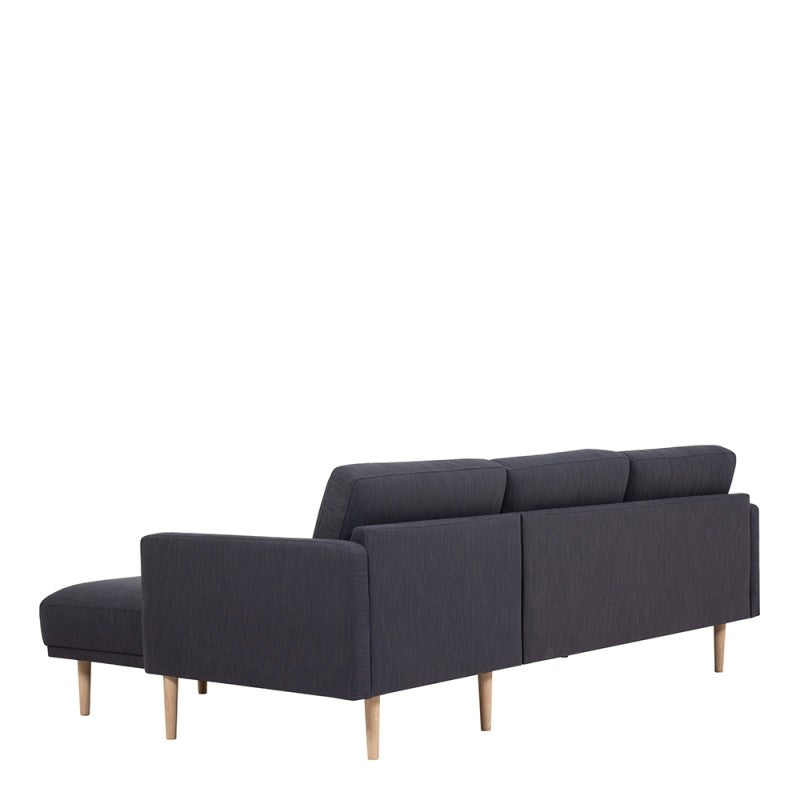 Larvik Chaiselongue Sofa - Soul Anthracite (RH), Oak Legs