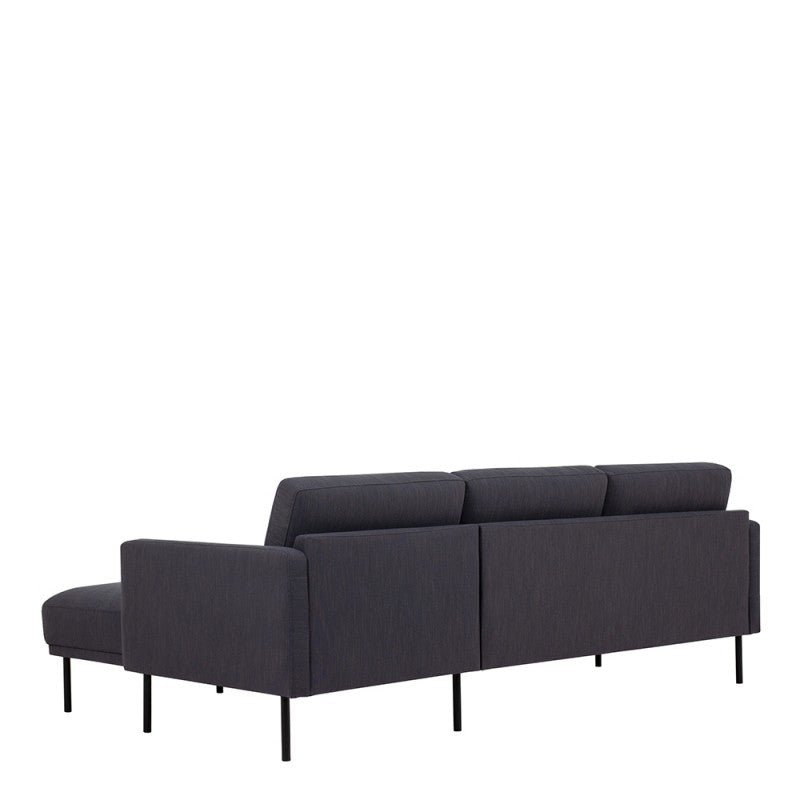 Larvik Chaiselongue Sofa - Soul Anthracite (RH), Black Legs