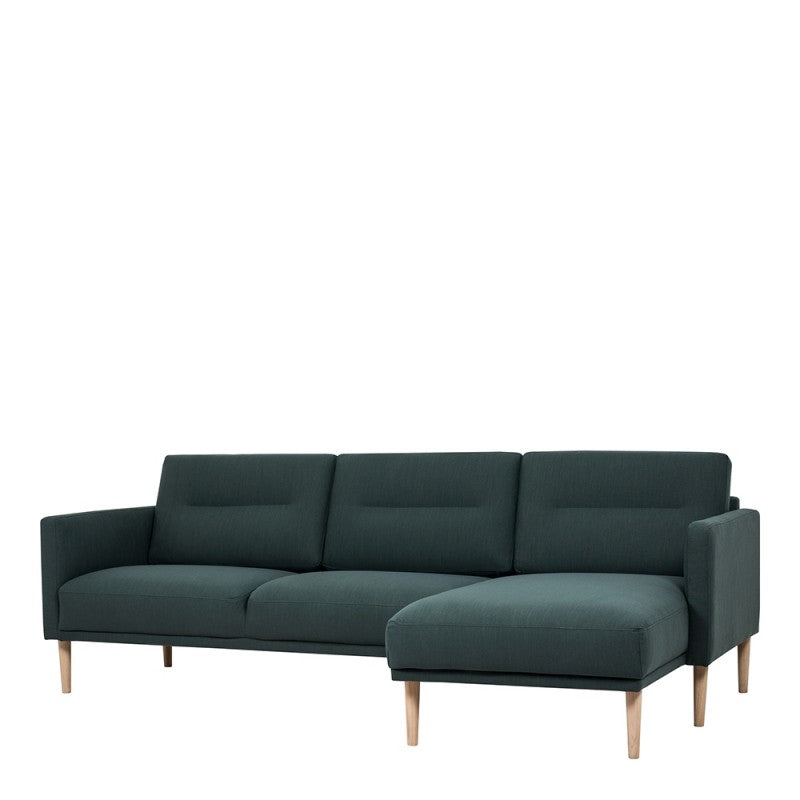 Larvik Chaiselongue Sofa - Soul Dark Green (RH)/, Oak Legs