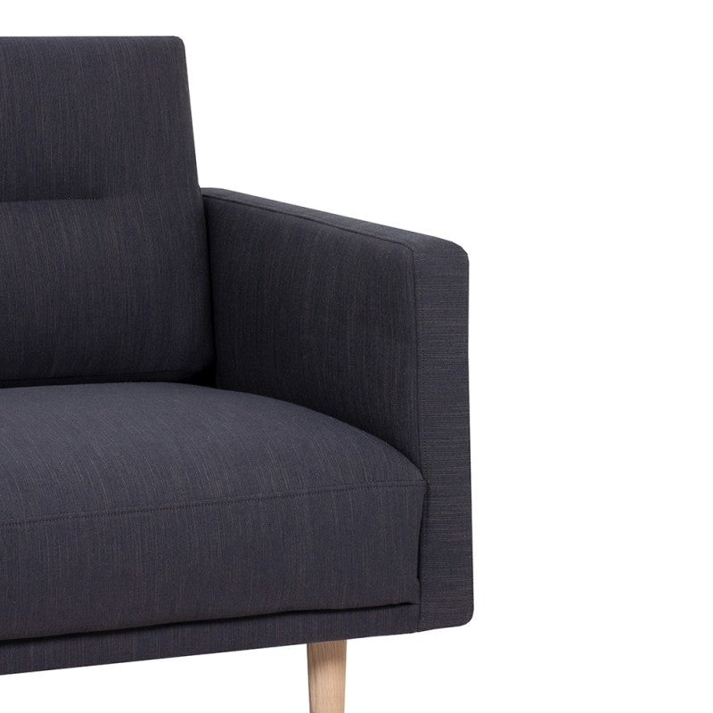 Larvik Chaiselongue Sofa - Soul Anthracite (LH), Oak Legs
