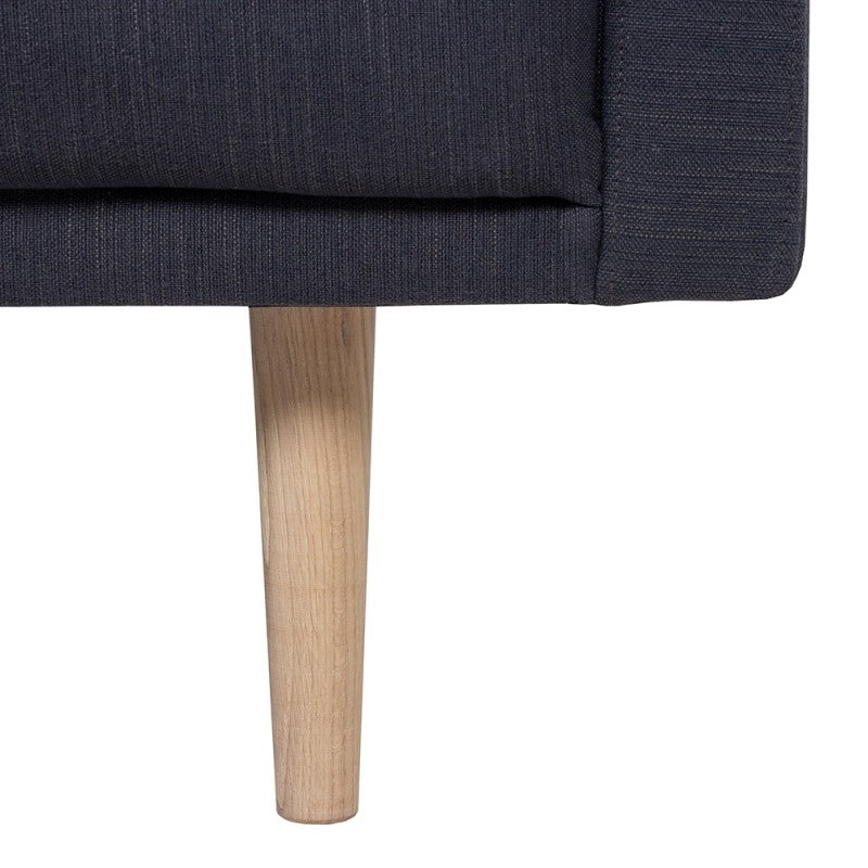 Larvik Chaiselongue Sofa - Soul Anthracite (LH), Oak Legs