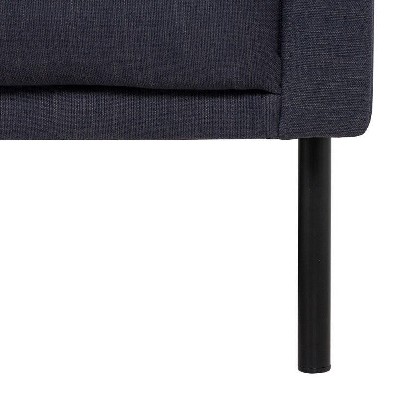 Larvik Chaiselongue Sofa - Soul Anthracite (LH), Black Legs