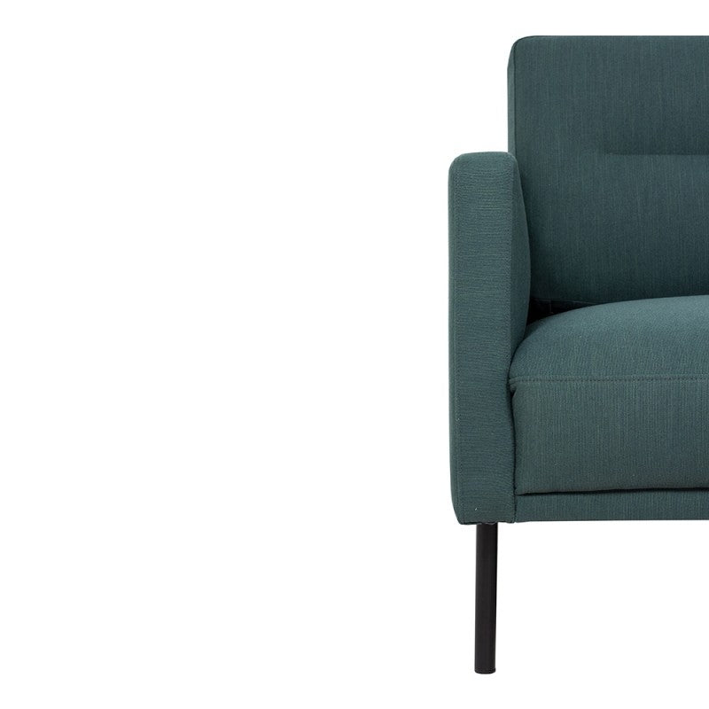 Larvik Chaiselongue Sofa - Dark Green (LH), Black Legs