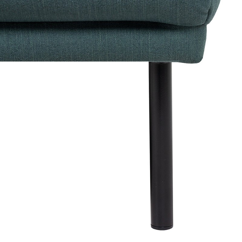 Larvik Chaiselongue Sofa - Dark Green (LH), Black Legs