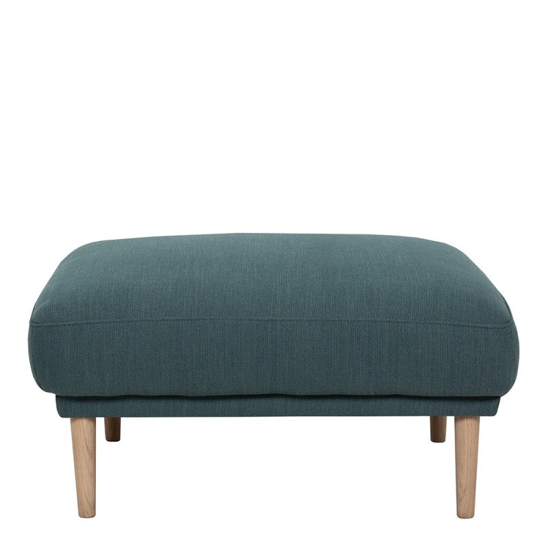 Larvik Footstool - Soul Dark Green, Oak Legs
