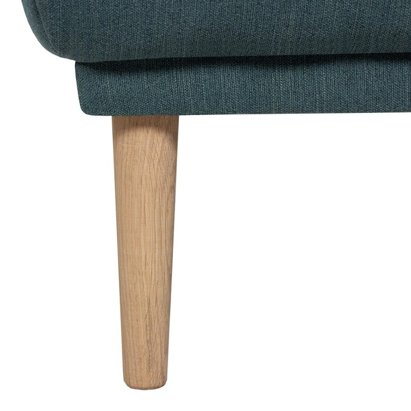 Larvik Footstool - Soul Dark Green, Oak Legs