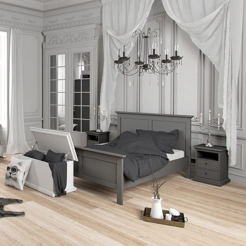 Paris Super King Bed (180 x 200) in Matt Grey