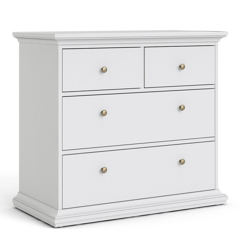 Paris Chest of 4 Drawers in White