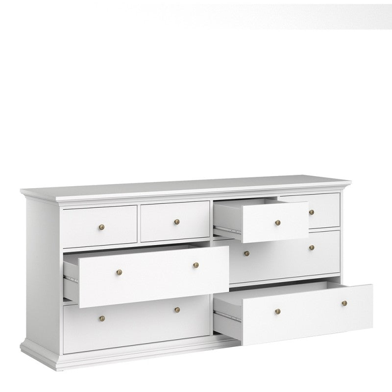 Paris Chest of 8 Drawers in White