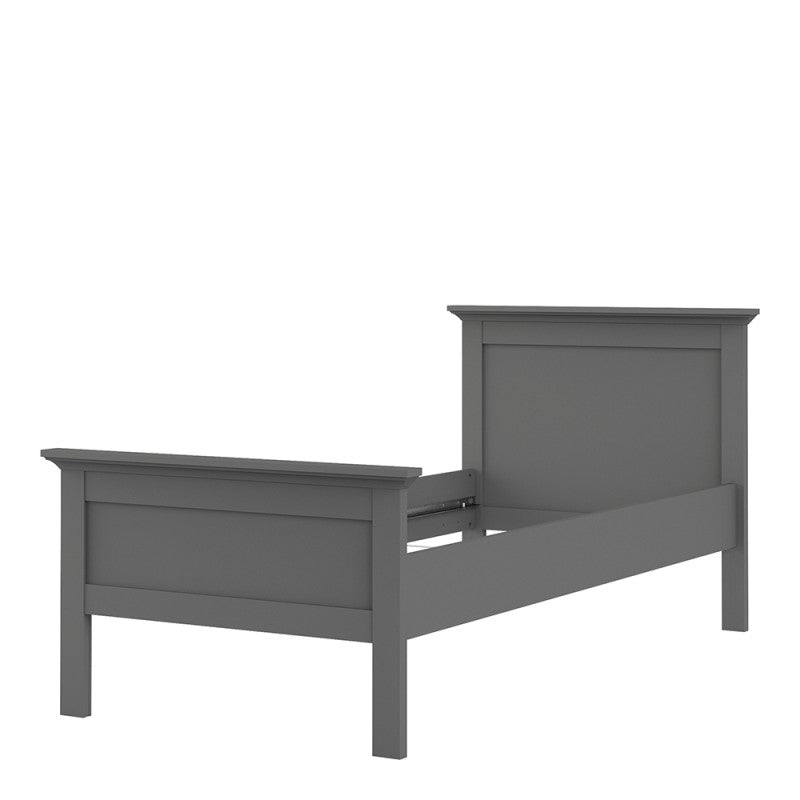 Paris Single Bed (90 x 200) in Matt Grey