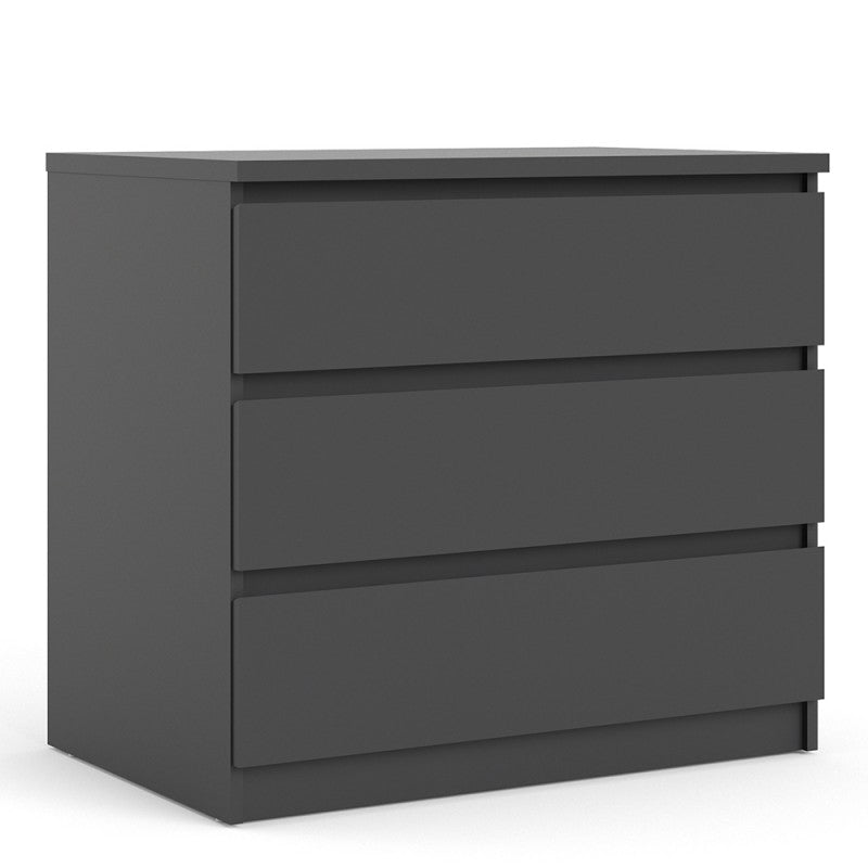 Naia Chest of 3 Drawers in Black Matt