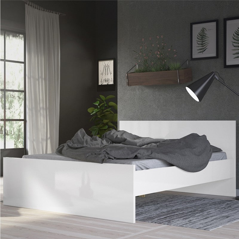 Naia Bed 140x190 White high gloss