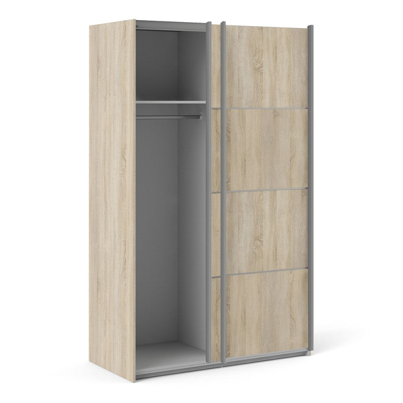 Verona Sliding Wardrobe 120cm in Oak with Oak Doors