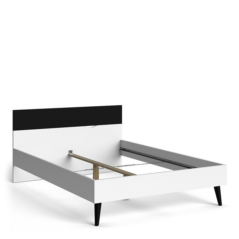 Oslo Bed 140 x 200 White Black Mat